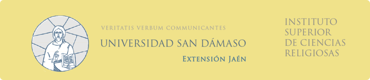 Fachada de la Universidad San Dámaso, institución vinculada a la formación humanística y al compromiso ético integral de la Dra. María Dolores Calabria en el ámbito de la neurología.